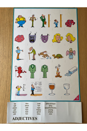 Plakatas  Adjectives  (su lipdukais) - Plakatai | Litterula